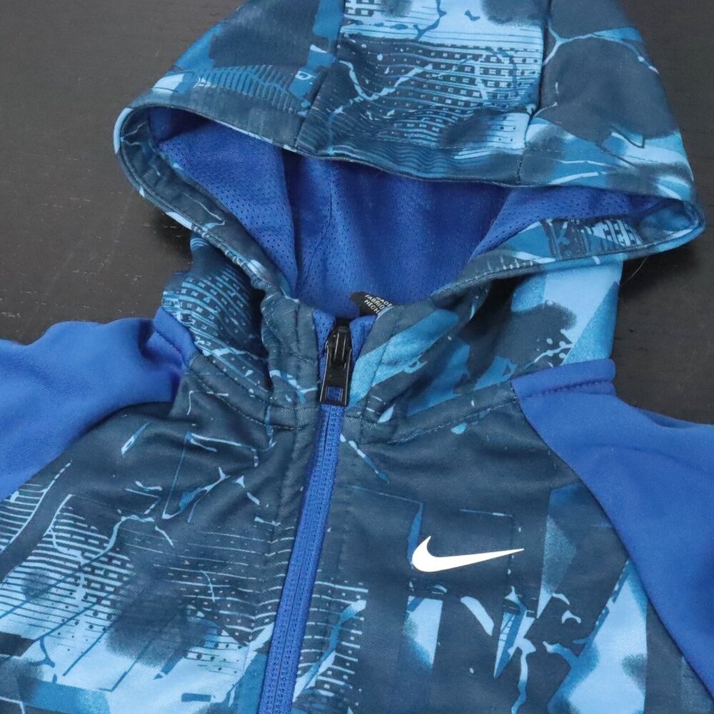 Nike Toddler Baby Boy's 24M Blue Dri-Fit Zip-Up Hoodie Sweatshirt - Picture 2 of 5